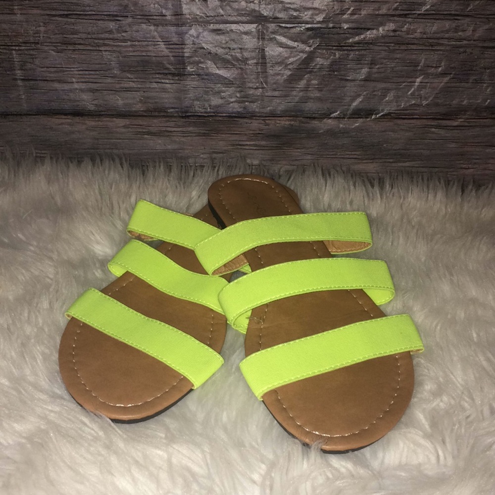 Sole Mates Neon Slip On Sandals